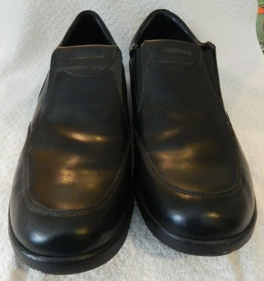 Lumberjack Shoes Men Serra Black Leather US Size 12 Made in Italy Super
