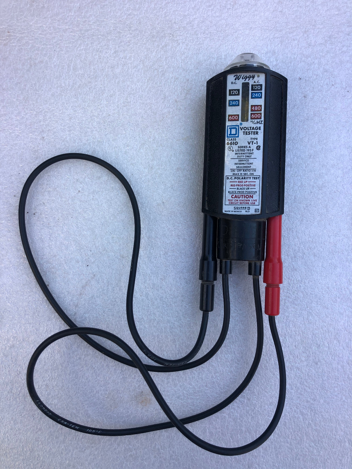 Square D Wiggy AC/DC Voltage Tester, Voltmeter 6610 Type VT1 eBay