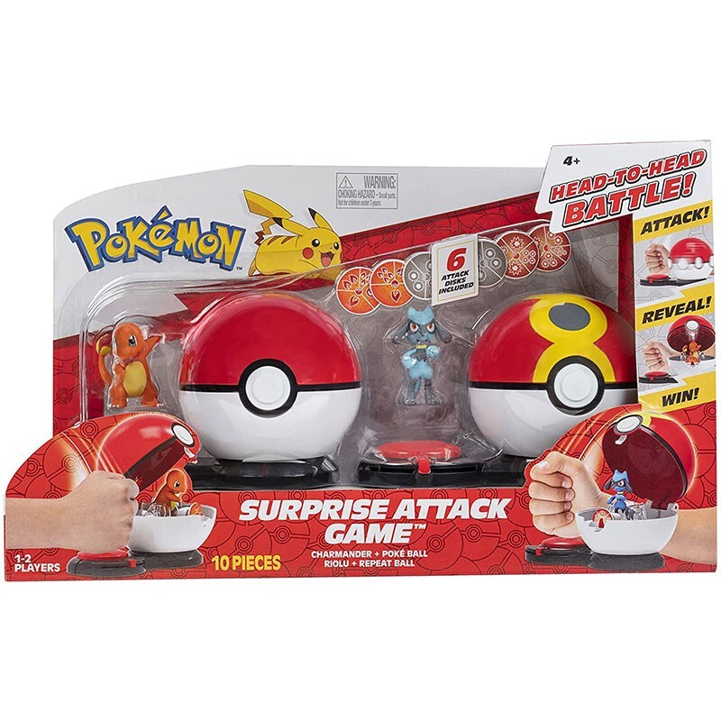 Jeu Pokéball Attaque Surprise avec Salamèche et Riolu Pokémon en Duo Pack