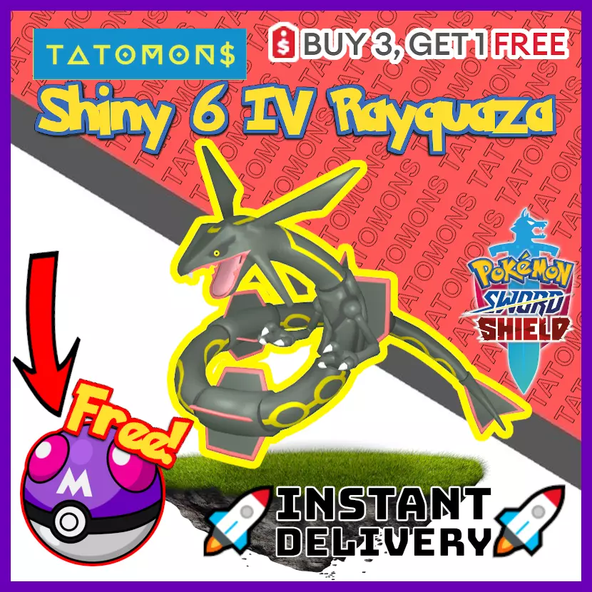 ✨ Shiny Rayquaza ✨ Pokemon Sword and Shield Perfect IV 🚀Fast Delivery🚀