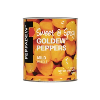 Peppadew Goldew Whole Golden Peppers, Case of Two 6.6 Lb #10 Cans