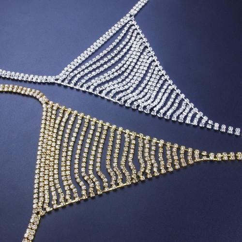 Sexy Chain Panty Underwear Body Jewelry Stone Crystal Thong Rhinestone Fashion - Picture 6 of 14