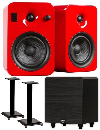 Kanto YUMI Powered Speakers with Subwoofer and Stands