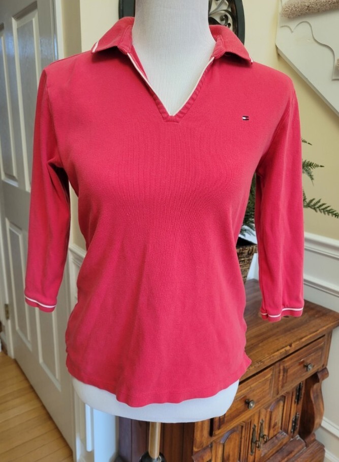 Tommy Womens Sports Shirt Top Short Sleeve EXC