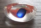 Vintage Colorful Art Glass Tropical Fish Double Sided Aquarium Paperweight 2.5” — photo 5