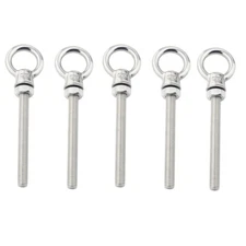 5PCS Heavy Duty 3/8 x 4" Stainless Steel Lifting Eye Bolt 316 Marine Grade Nut