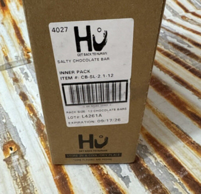 12 Bars Hu Organic Paleo SALTY Chocolate Bar 2.1 Oz Inner Pack Vegan Fairtrade