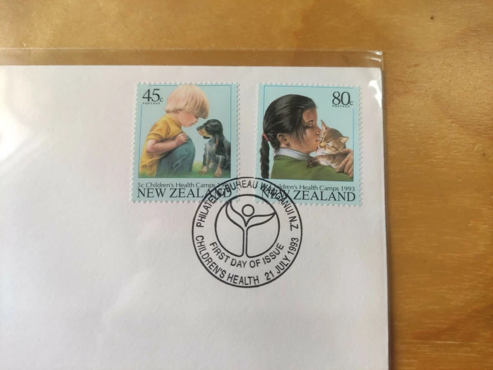 1993 New Zealand Health Stamp Issue - Children Health, Cat & Dog FDC - Image 3 of 4