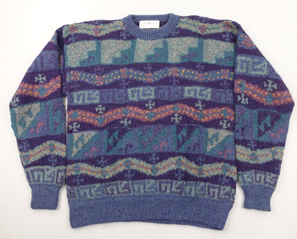 The Peruvian Connection Sweater Mens XL Alpaca Geometric Colorful