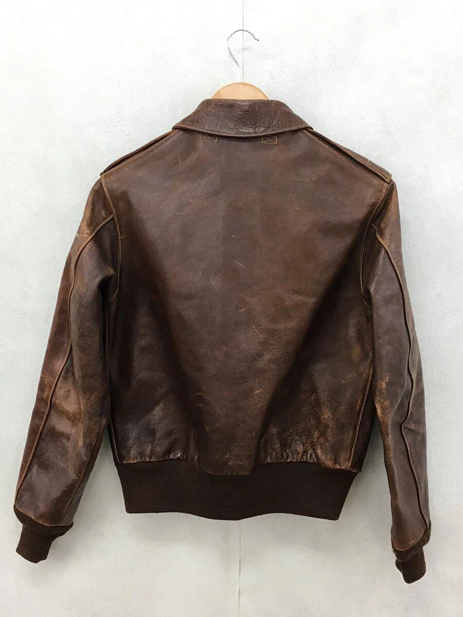 Buzz Rickson's ROUGH WEAR TYPE A-2 Jacket Brown Leather Size 36 Used From Japan