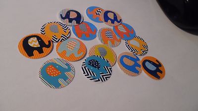 Pre Cut One Inch Bottle Cap Images CUTE ELEPHANTS Free Shipping