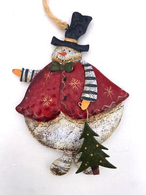 Giftcraft-Giftcraft-Snowman in Red Vest w/Tree Tin -#682491E
