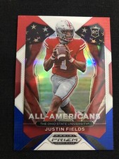 2021 Prizm Draft Justin Fields RC All-American Red White Blue Prizm #192