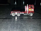 1981 VINTAGE- HOT WHEELS BURGUNDY SEMI TRUCK- FAT CAT MOVING COMPANY