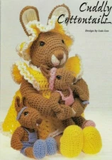 CUDDLY COTTONTAILS BUNNIES STUFF ANIMALS TOY CROCHET PATTERN INSTRUCTIONS