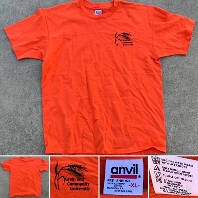 vintage Grain and Commodity University t shirt single stitch farm work size XL