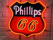 Phillips 66 Gas Oil Gasoline Open 16"x16" Neon Lamp Light Sign HD Vivid Printing