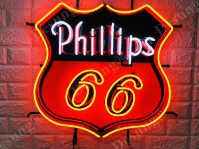 Phillips 66 Gas Gasoline Oil Fuel 16''x16'' Neon Sign Light Lamp HD Vivid Printing