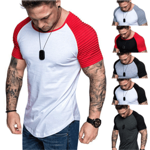 Fashion-Men-039-s-Casual-Fit-Short-Sleeve-Slim-Muscle-Bodybuilding-T-shirt-Tee-Tops