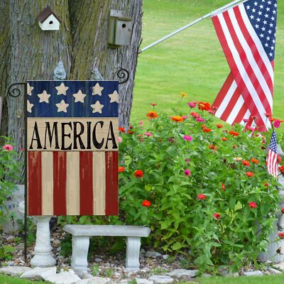 4th of July Decorations Patriotic Memorial Day Garden Yard Flag Gift 12''x18''