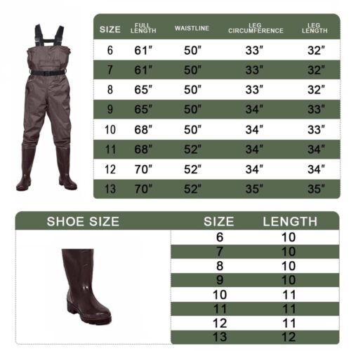 Chest Wader for Men Women Fishing Hunting Nylon Bootfoot Waterproof with Boots - Picture 6 of 14
