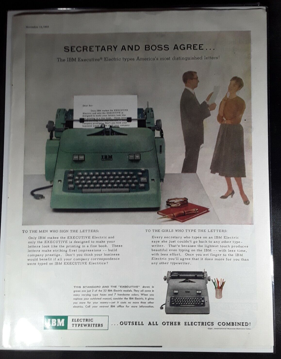Original 1955 IBM Electric Typewriter Magazine Ad | eBay