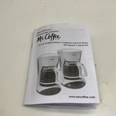 Mr. Coffee User Manual 12 Cup 2015 Coffeemaker PN 180032