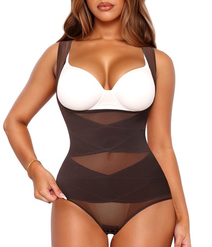 Body Shaper Tummy Control Shapewear Bodysuit for Women Snatched Waist Trainer...