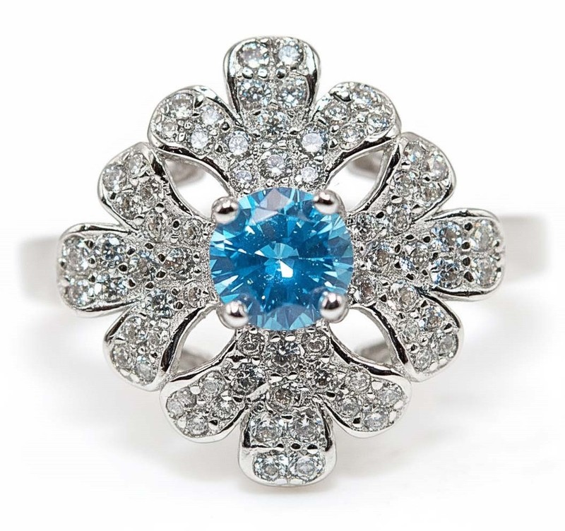 2CT Heat Treated Blue Topaz 925 Solid Genuine Sterling Silver Ring Sz 6 MM5-4