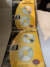 Fellowes CD DVD Protective 3 Ring Binder 20 Sleeves Holds 40 Discs