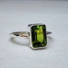 Beautiful Natural peridot 925 Sterling Silver Ring Handmade Gift For Her B-29
