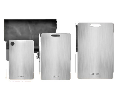 3 Stück Titan Schneidebrett Set Edelstahl Titanium Cutting Board doppelseitig
