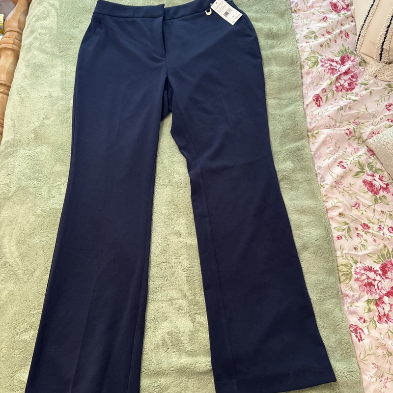New Women’s 8 Rafaella The Straight Navy High Rise Dress Pants MSRP $79