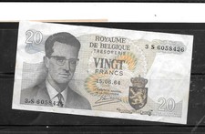 BELGIUM #138 1964 20 FRANCS VG CIRCULATED BANKNOTE PAPER MONEY CURRENCY NOTE