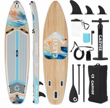 10.6ft Inflatable SUP Paddle Board 450lb Wide Stable EVA Deck w/ Accessories Kit