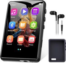 128GB MP3 Player with Bluetooth 5.4, 2.4 inch Full Touchscreen Portable Black