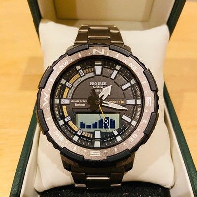 CASIO PRO TREK PRT-B70T-7JF Bluetooth Titanium Band Watch Men's w/Case