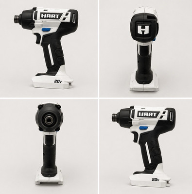 HART HPID02 20V Cordless 1/4in Keyless Impact Driver, Tool Only Black/White