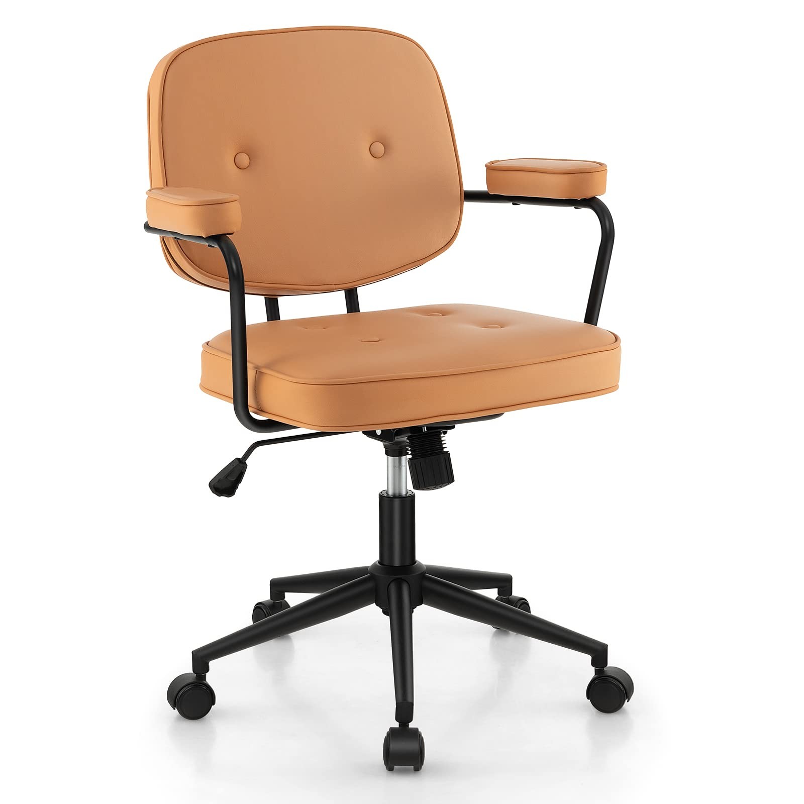 Orange, Height Adjustable Desk Chair With Ro...