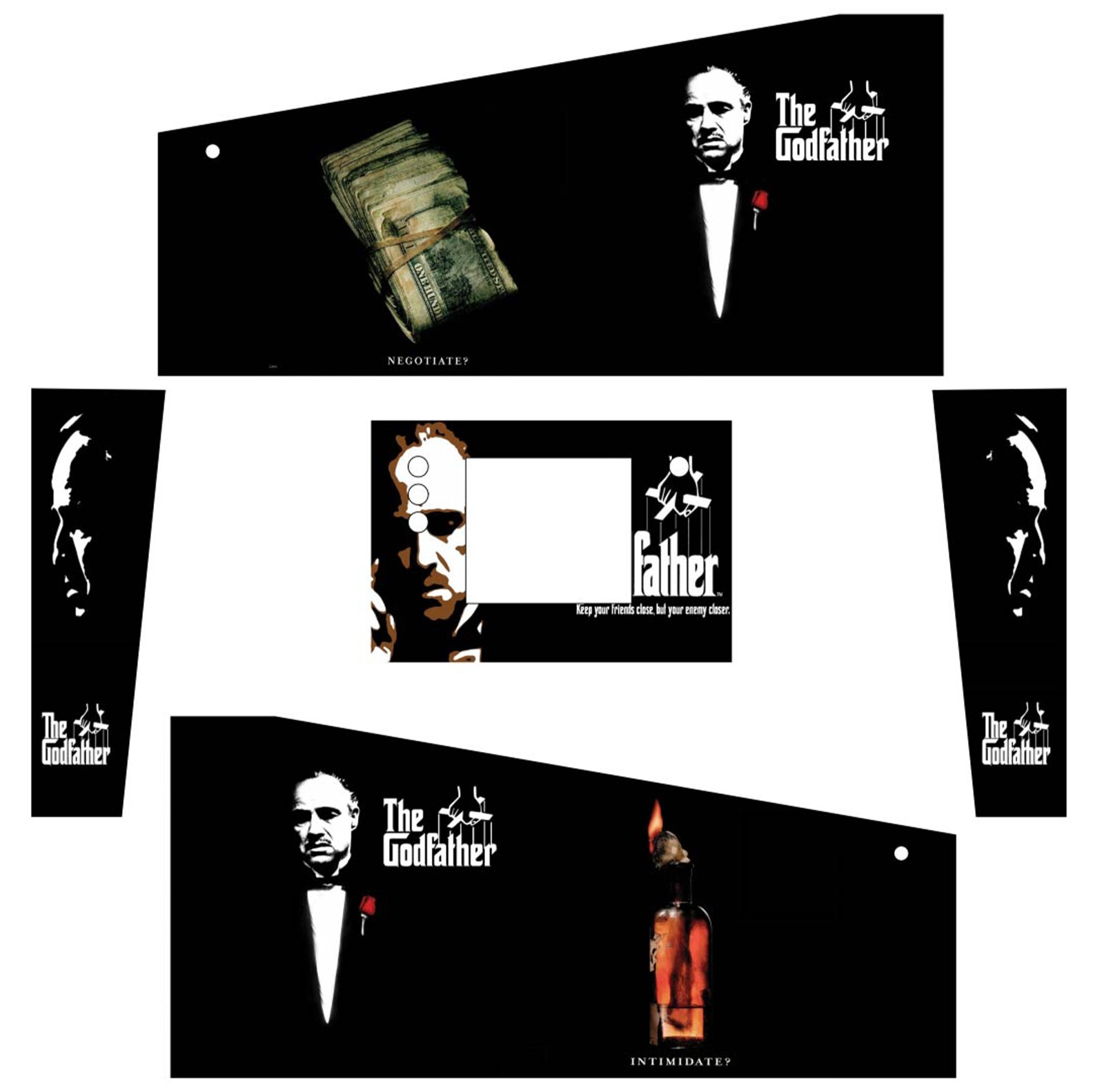 Stickers Le Parrain premium pour Pincab et Pinball avec vinyle laminé