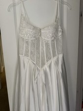 Beautiful Ivory Satin Wedding Dress Size 10. Never Worn. No Tags.