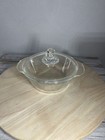 Vintage Fire King Clear Glass 8 oz Covered Mini Casserole Dish — photo 1