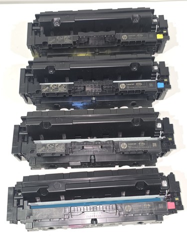 Used HP 414X Genuine Laser Toner Cartridge Set Black Cyan Yellow
