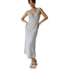 S.OLIVER Dress Size 38 US 6 Ditsy Floral Ruffle Hem Lined Tie Front Feminine