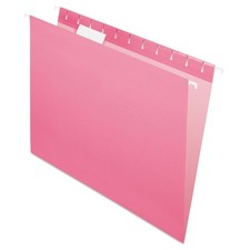 Pendaflex Pink Recycled Hanging Folders, Letter Size, 25 Count, 1/5 Cut