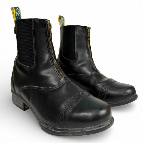 Moretta Clio Paddock Black Synthetic Leather Zip-up Boots Big Kids size 5