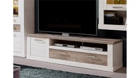 Tv-Unterschrank Landhaus Lowboard Tv-Board Duros 2 Pinie Weiß Und Eiche Antik