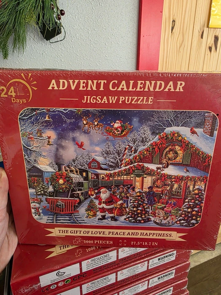 Christmas Jigsaw Puzzle Advent Calendar  1000 Pieces 24 Day Love Peace Happiness - Image 2 of 2