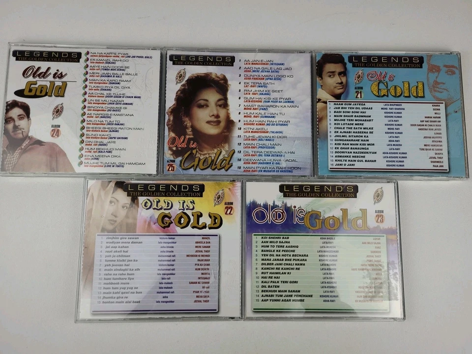 Lot Of 5 Bollywood Legends CDs - Golden Collection Old Is Gold Hindi *POLISHED* Foto 2 de 4