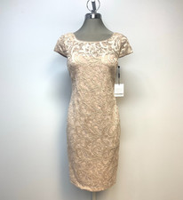 CALVIN KLEIN Elegant Embroidery Sequin Sleeveless Party Cocktail Dress Siz 2 NWT
